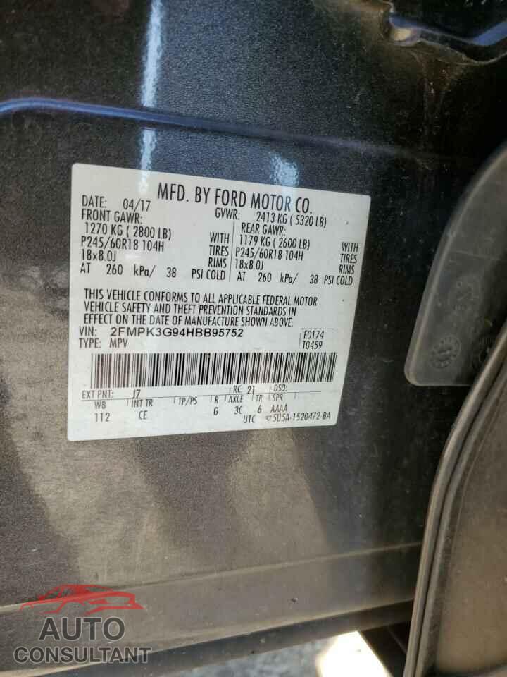 FORD EDGE 2017 - 2FMPK3G94HBB95752