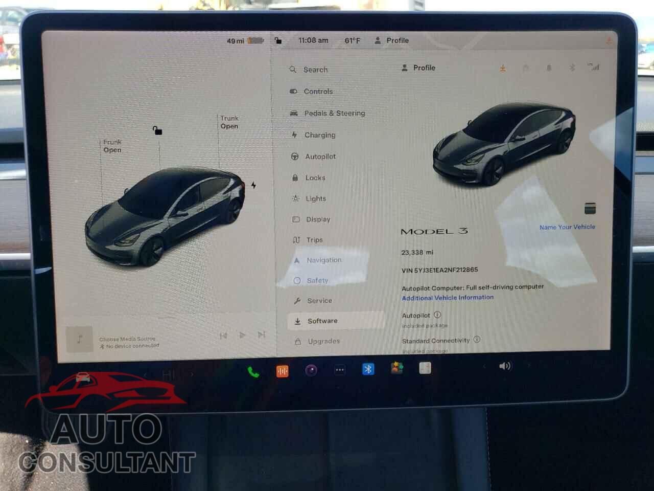 TESLA MODEL 3 2022 - 5YJ3E1EA2NF212865