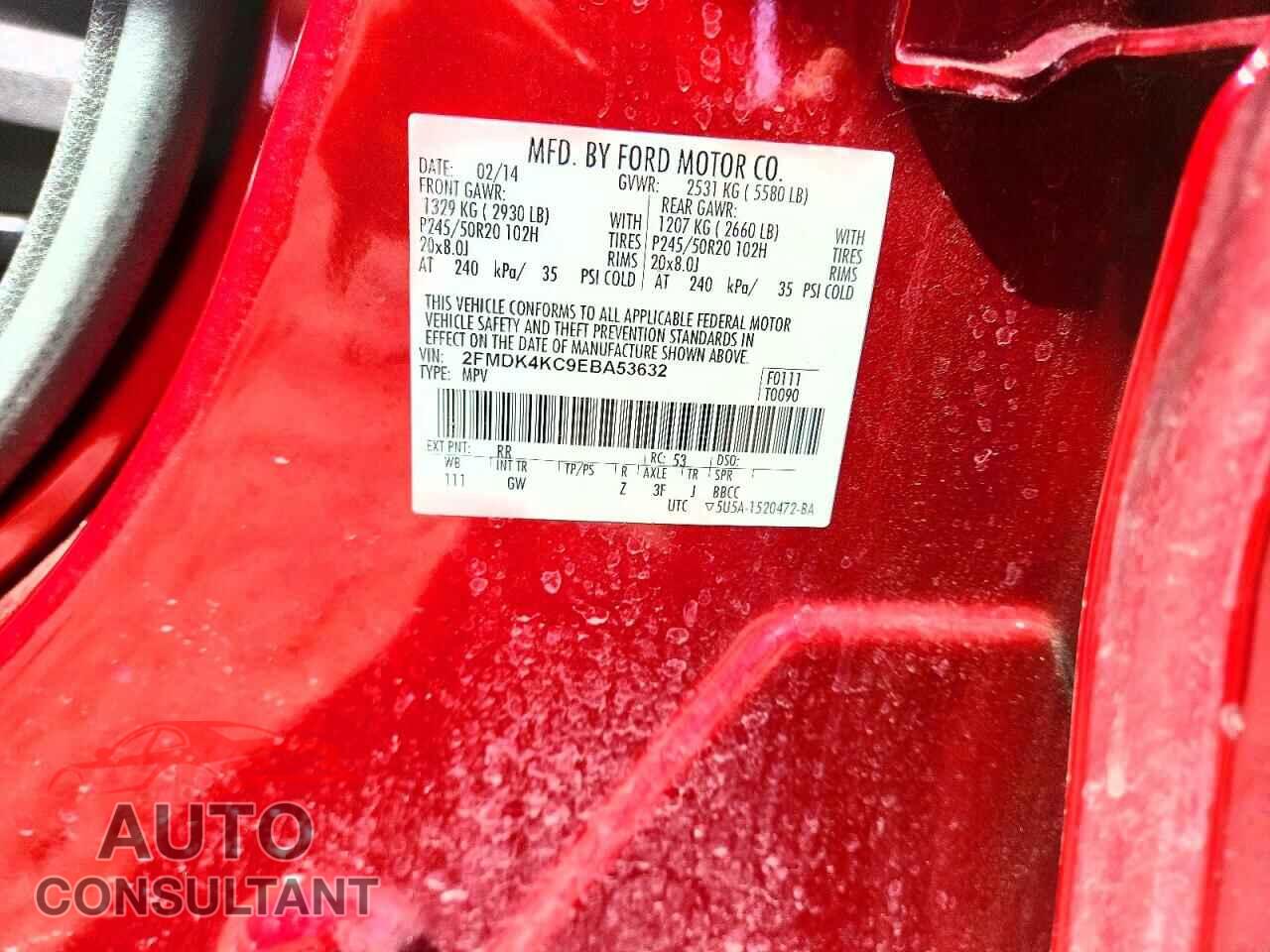 FORD EDGE 2014 - 2FMDK4KC9EBA53632