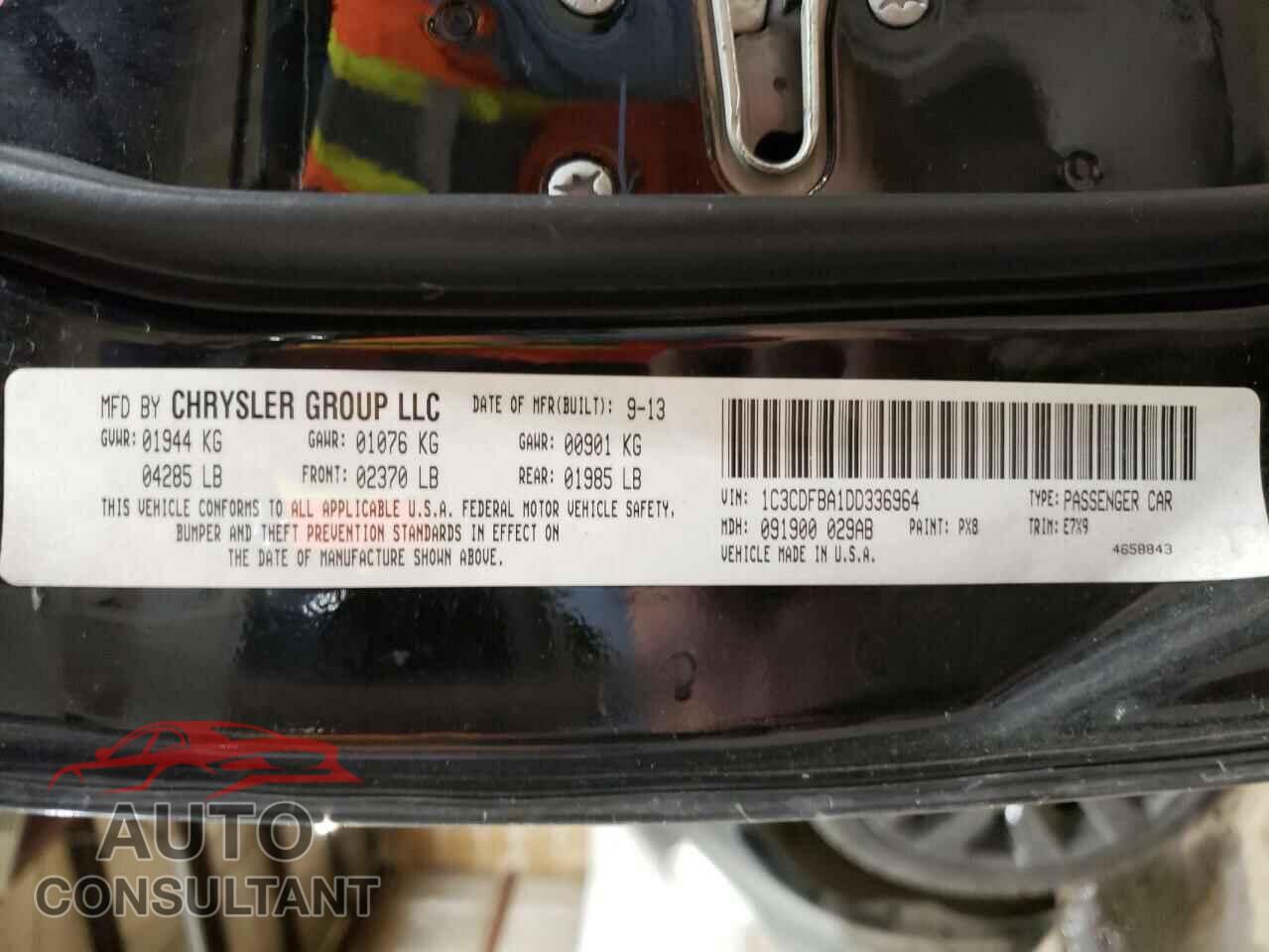 DODGE DART 2013 - 1C3CDFBA1DD336964