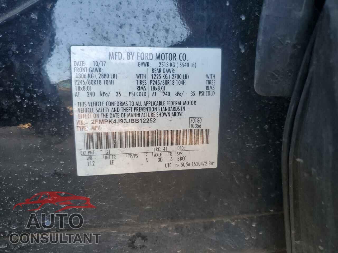 FORD EDGE 2018 - 2FMPK4J93JBB12252