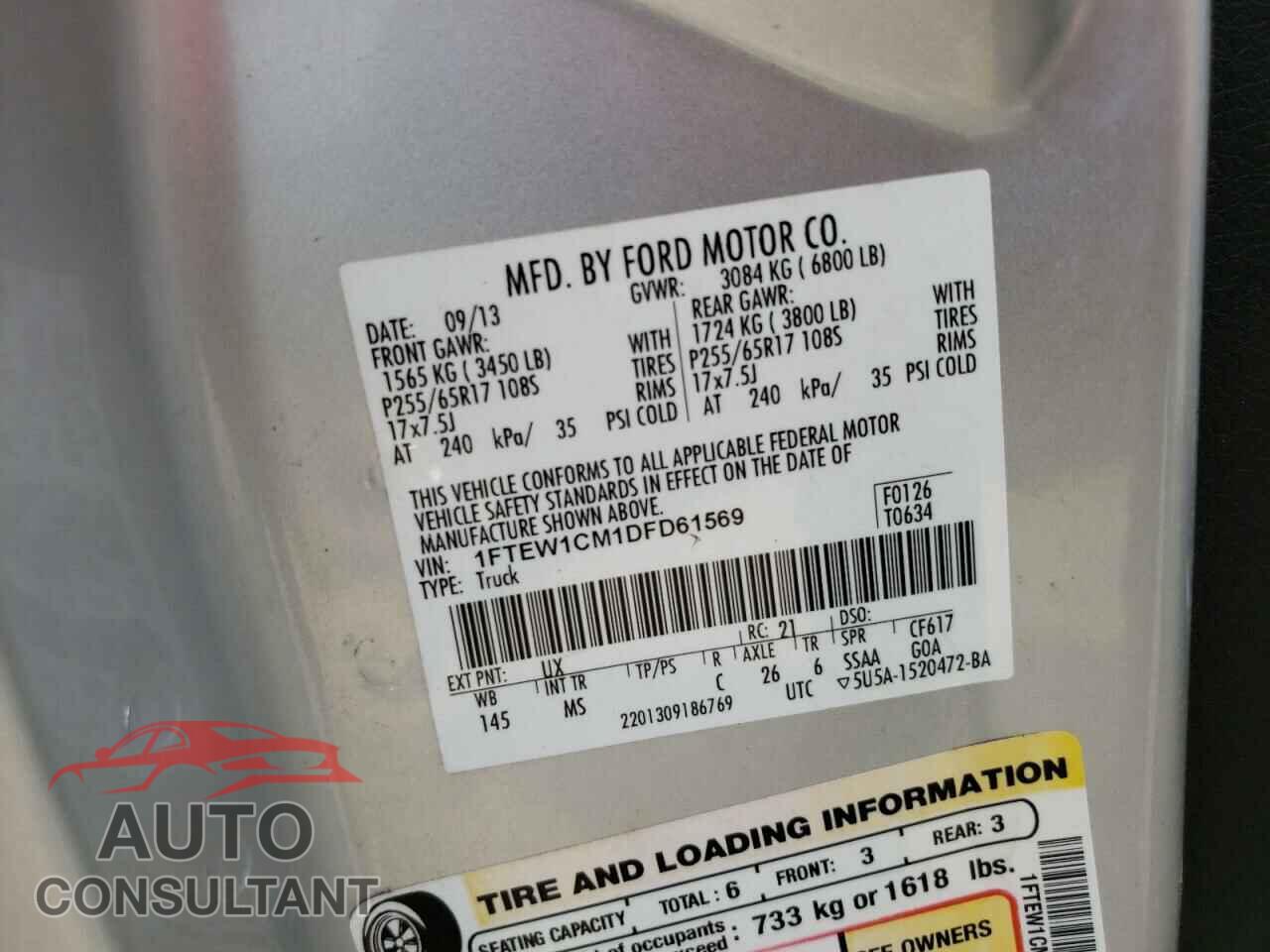 FORD F-150 2013 - 1FTEW1CM1DFD61569