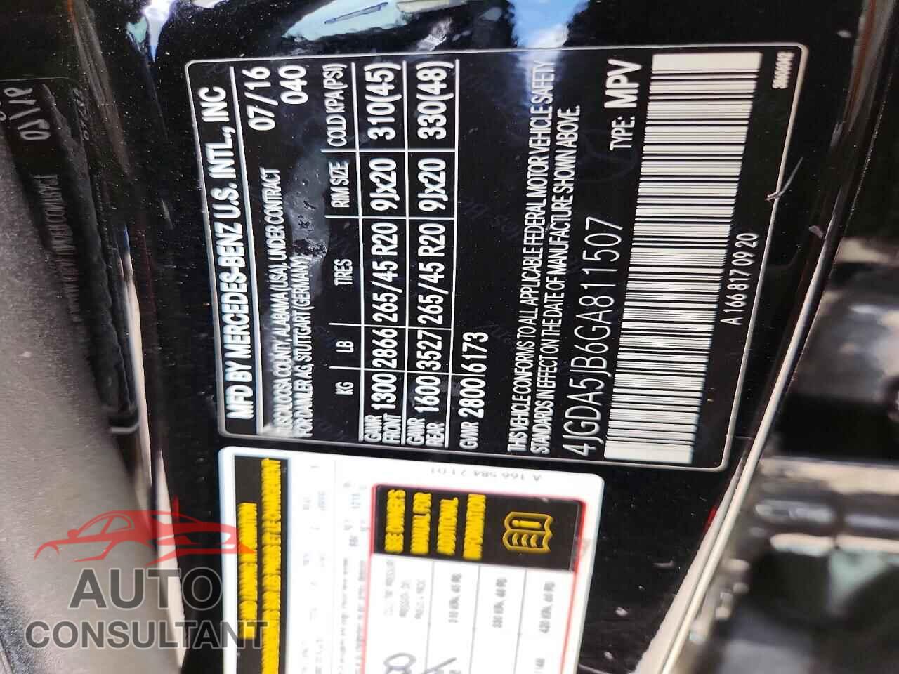 MERCEDES-BENZ GLE-CLASS 2016 - 4JGDA5JB6GA811507
