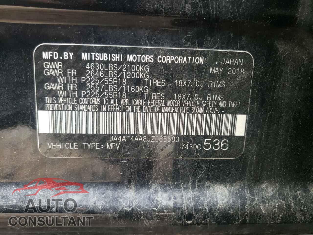 MITSUBISHI ECLIPSE 2018 - JA4AT4AA8JZ065583