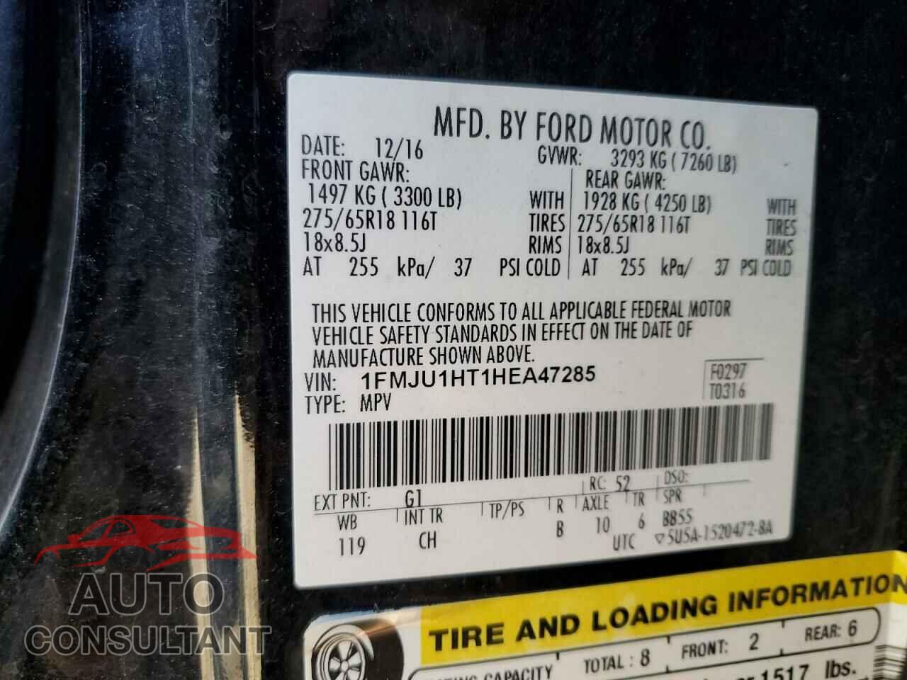FORD EXPEDITION 2017 - 1FMJU1HT1HEA47285