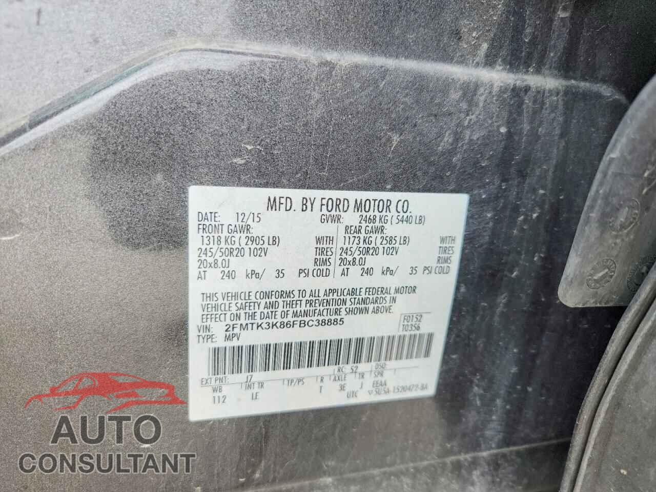 FORD EDGE 2015 - 2FMTK3K86FBC38885
