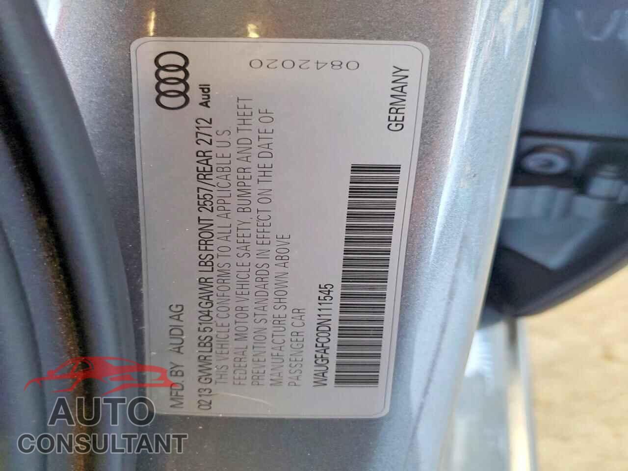 AUDI A6 2013 - WAUGFAFC0DN111545