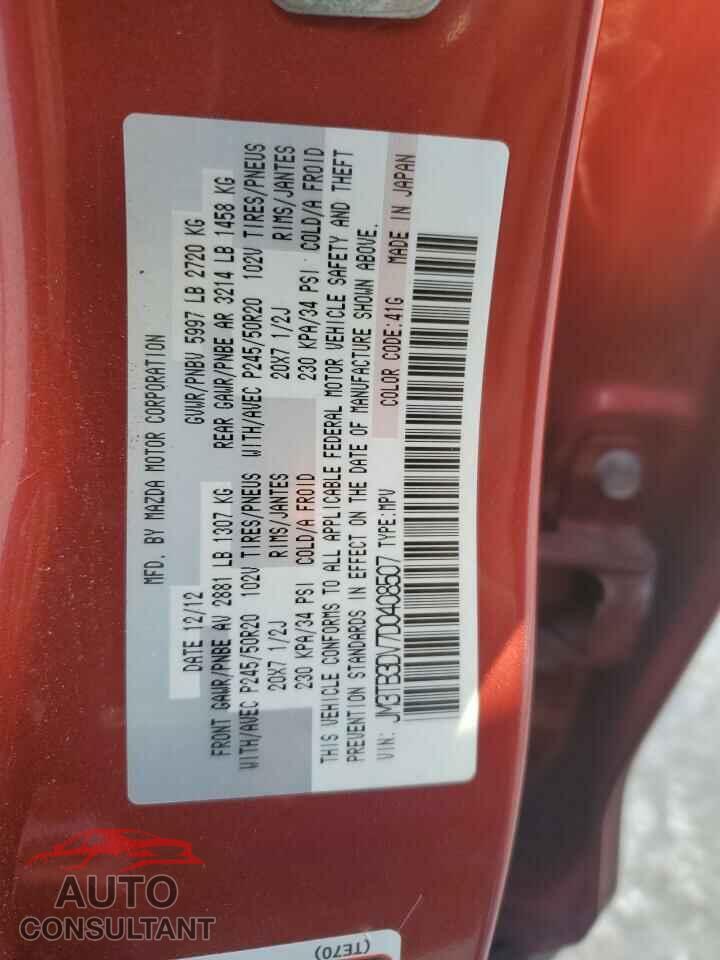 MAZDA CX-9 2013 - JM3TB3DV7D0408507