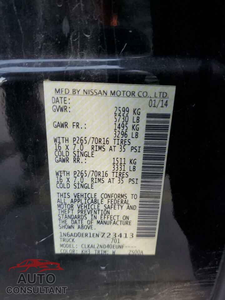 NISSAN FRONTIER 2014 - 1N6AD0ER1EN723413