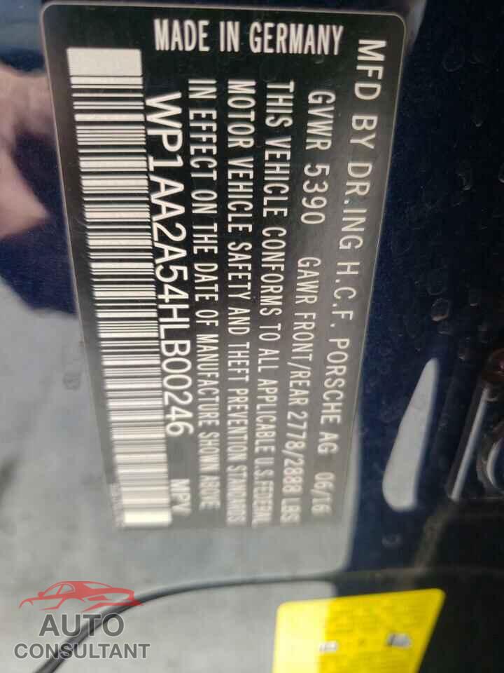PORSCHE MACAN 2017 - WP1AA2A54HLB00246