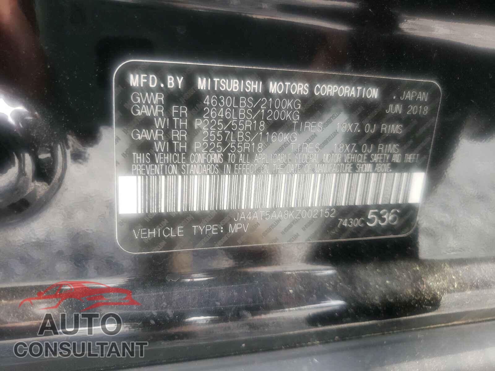 MITSUBISHI ECLIPSE 2019 - JA4AT5AA8KZ002152