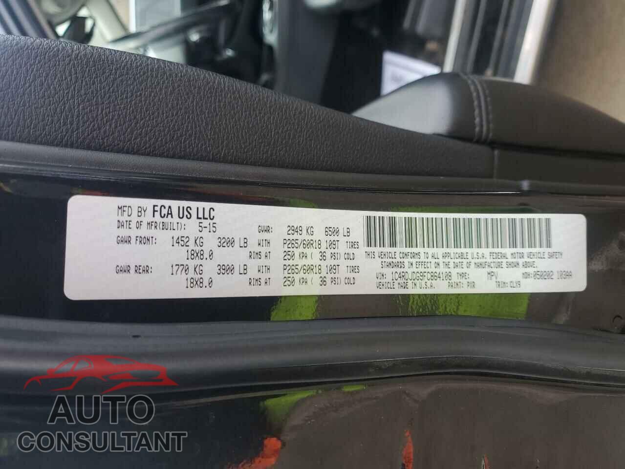 DODGE DURANGO 2015 - 1C4RDJDG9FC864108