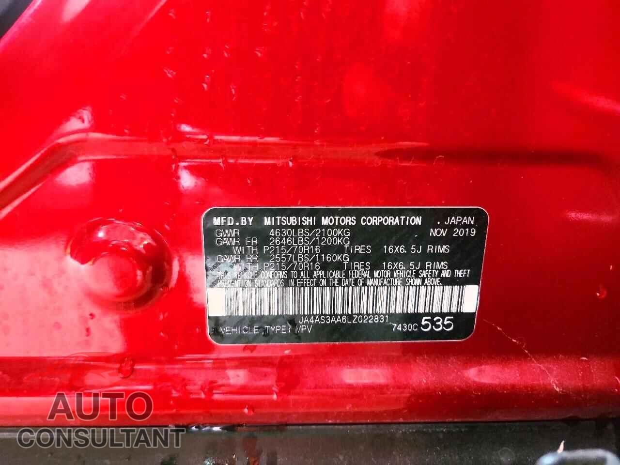 MITSUBISHI ECLIPSE 2020 - JA4AS3AA6LZ022831