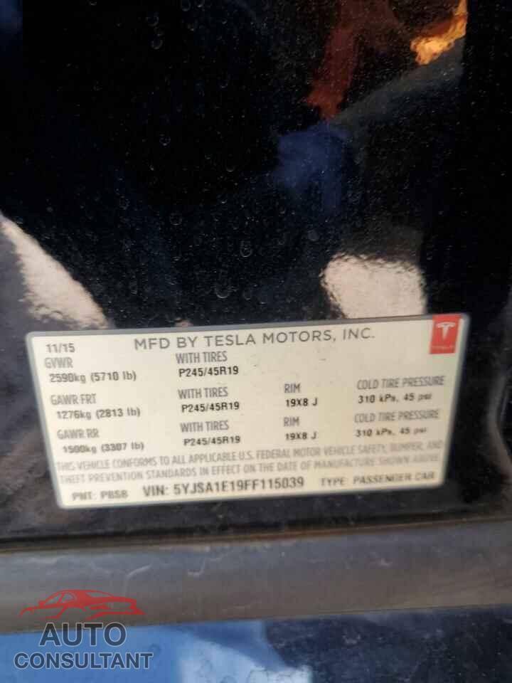 TESLA MODEL S 2015 - 5YJSA1E19FF115039