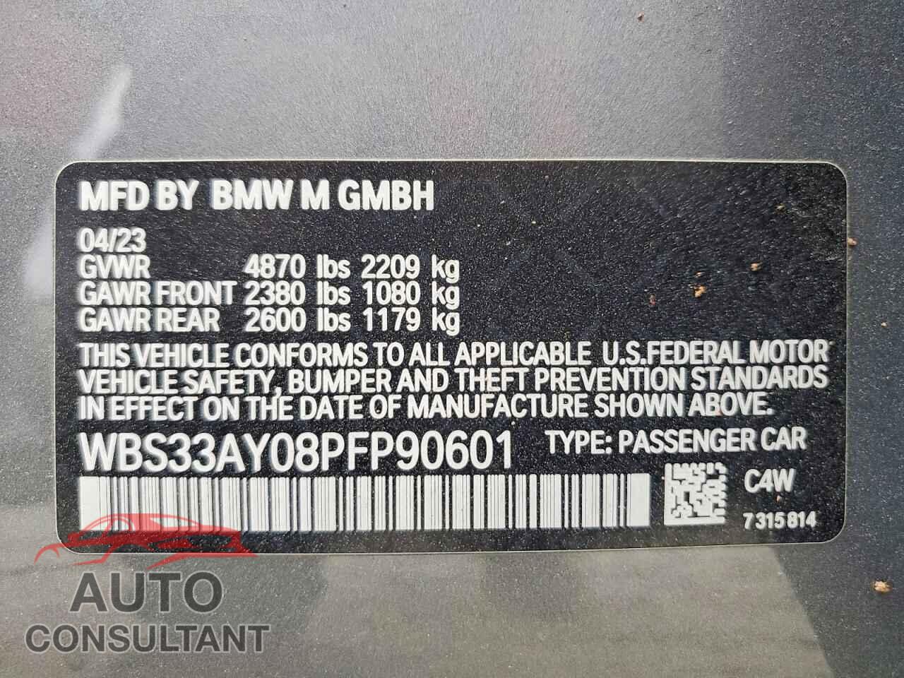 BMW M3 2023 - WBS33AY08PFP90601