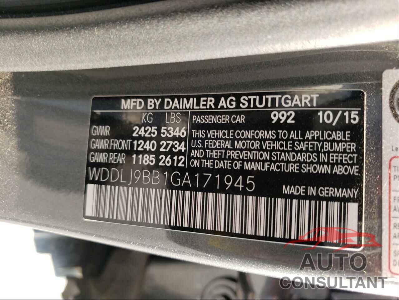 MERCEDES-BENZ AMG 2016 - WDDLJ9BB1GA171945