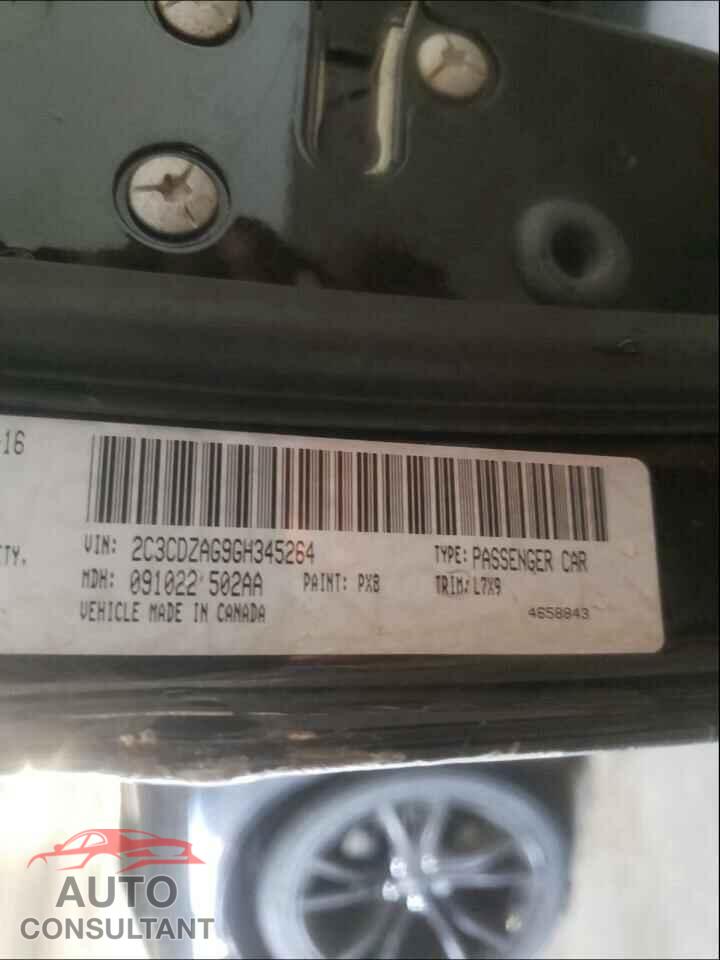 DODGE CHALLENGER 2016 - 2C3CDZAG9GH345264