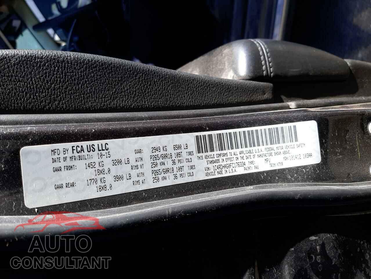 DODGE DURANGO 2015 - 1C4RDHAG0FC176334
