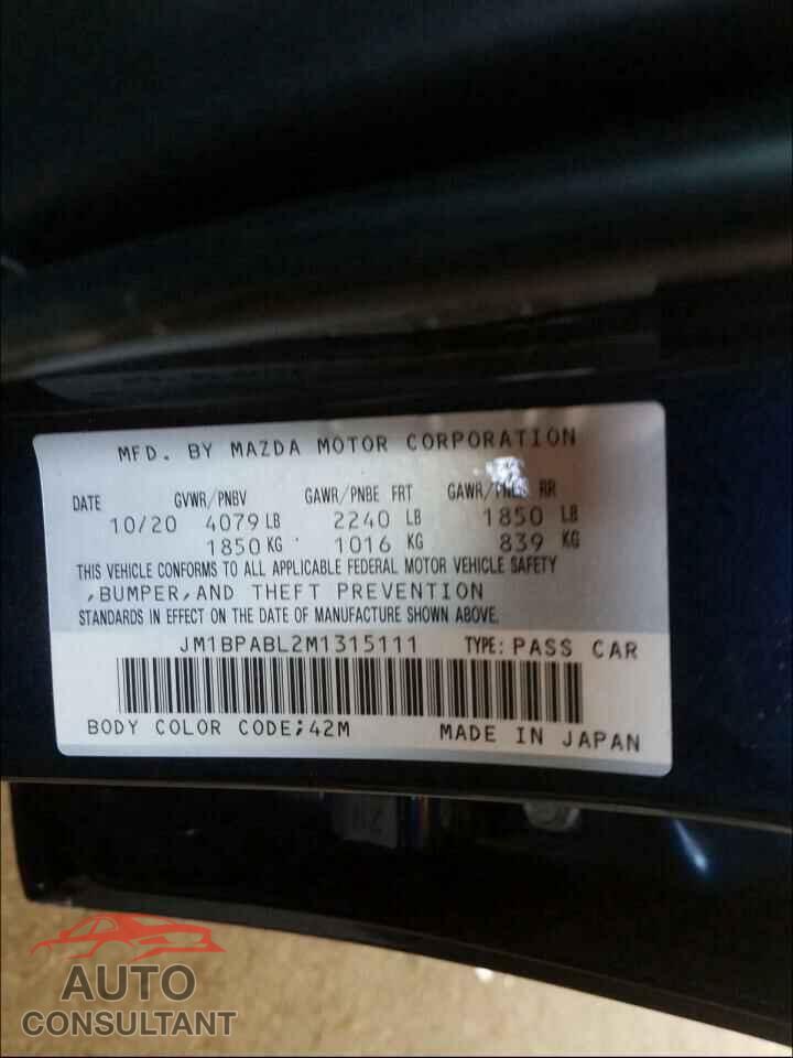 MAZDA 3 2021 - JM1BPABL2M1315111