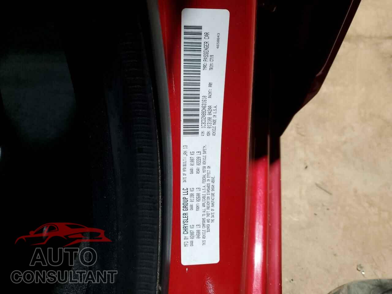 DODGE AVENGER 2013 - 1C3CDZAB9DN631610