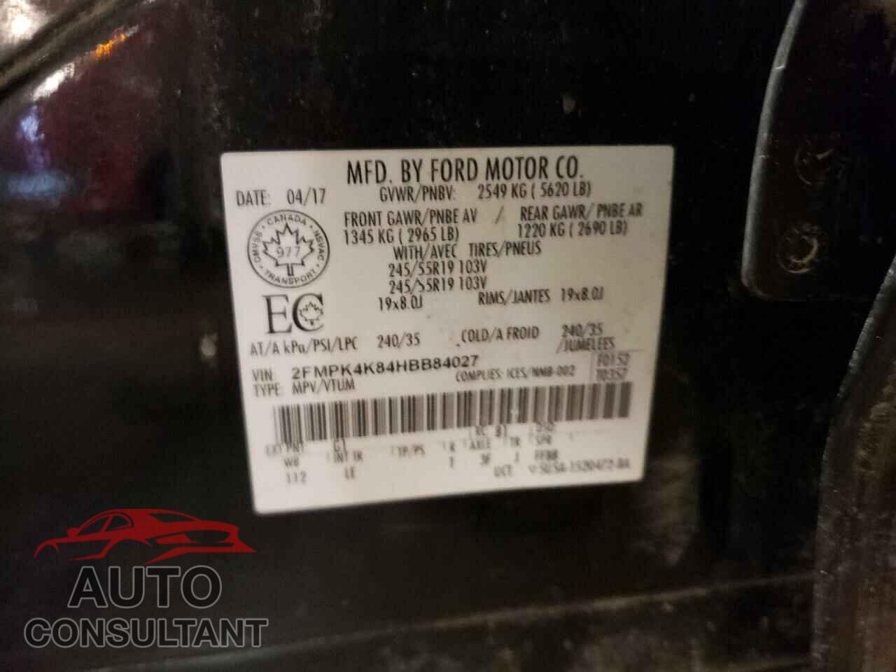 FORD EDGE 2017 - 2FMPK4K84HBB84027