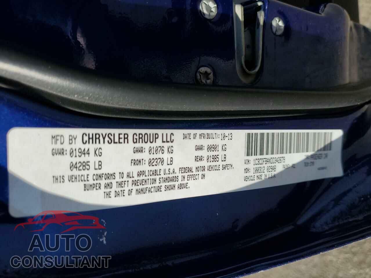 DODGE DART 2013 - 1C3CDFBAXDD342679