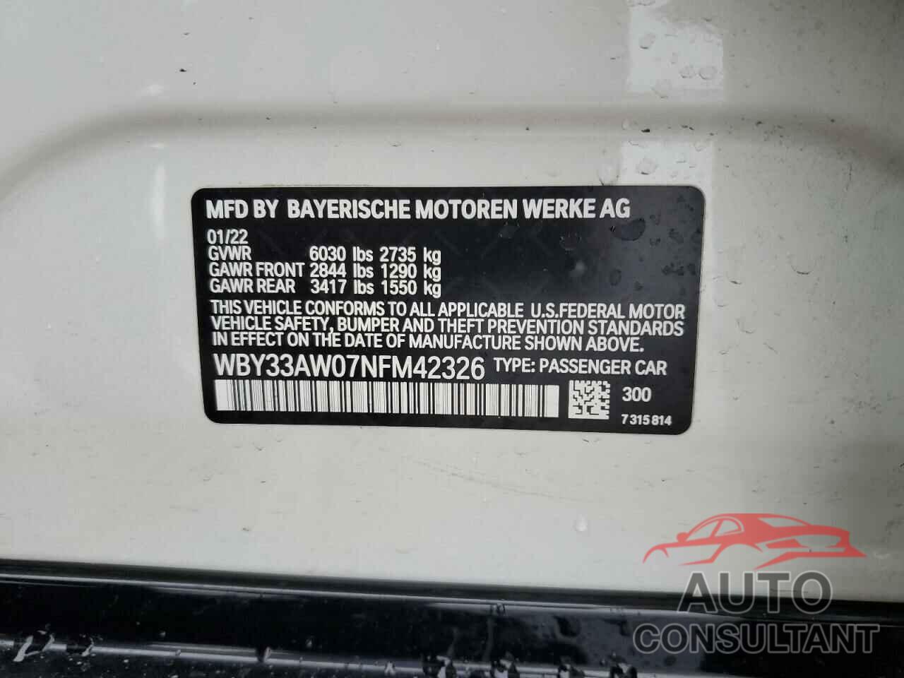 BMW I4 M50 2022 - WBY33AW07NFM42326