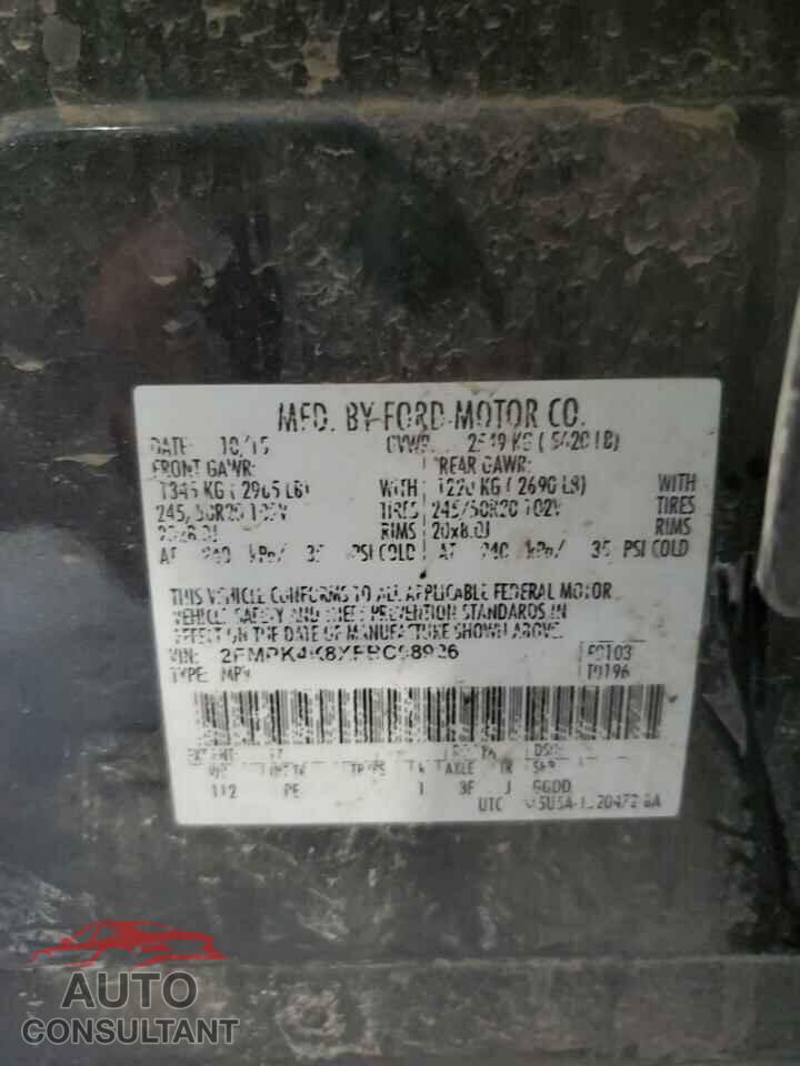 FORD EDGE 2015 - 2FMPK4K8XFBC08926