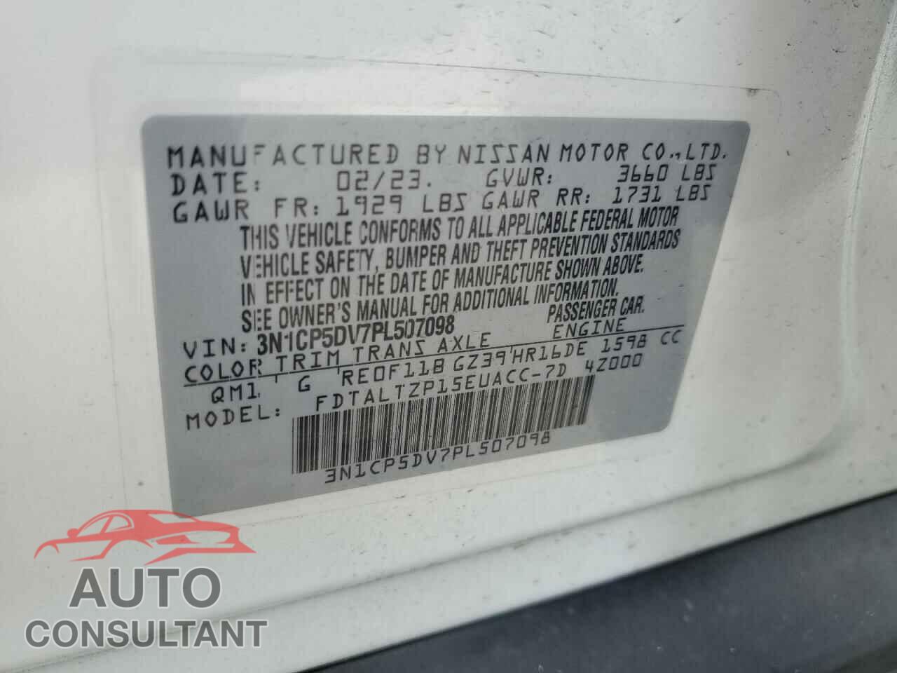 NISSAN KICKS 2023 - 3N1CP5DV7PL507098
