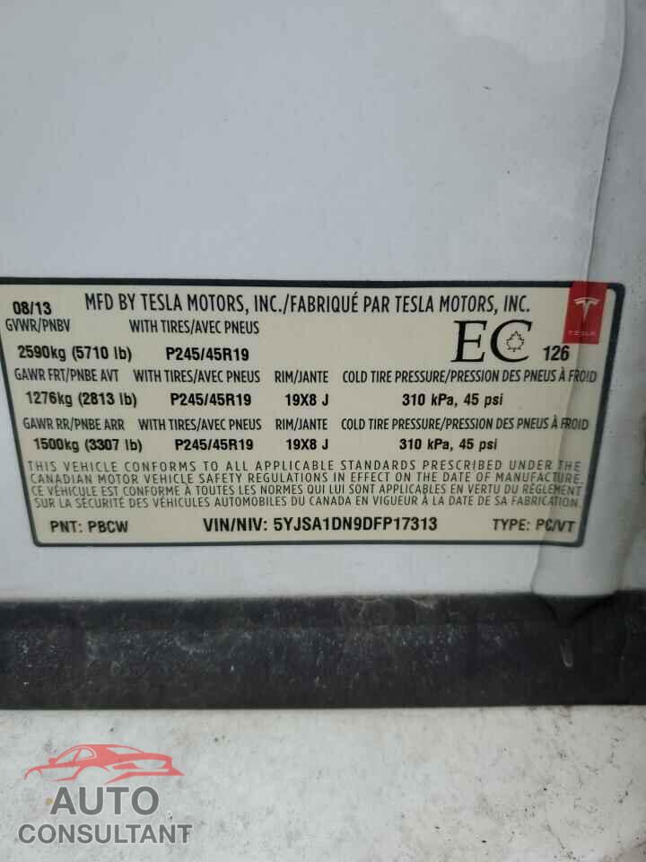 TESLA MODEL S 2013 - 5YJSA1DN9DFP17313