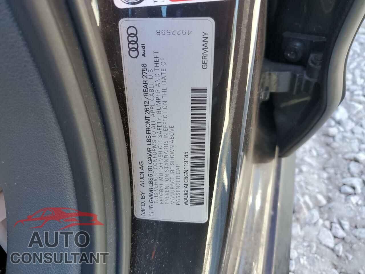 AUDI A6 2016 - WAUGFAFC8GN119185