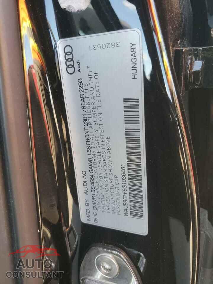 AUDI A3 2016 - WAUB8GFF6G1036461