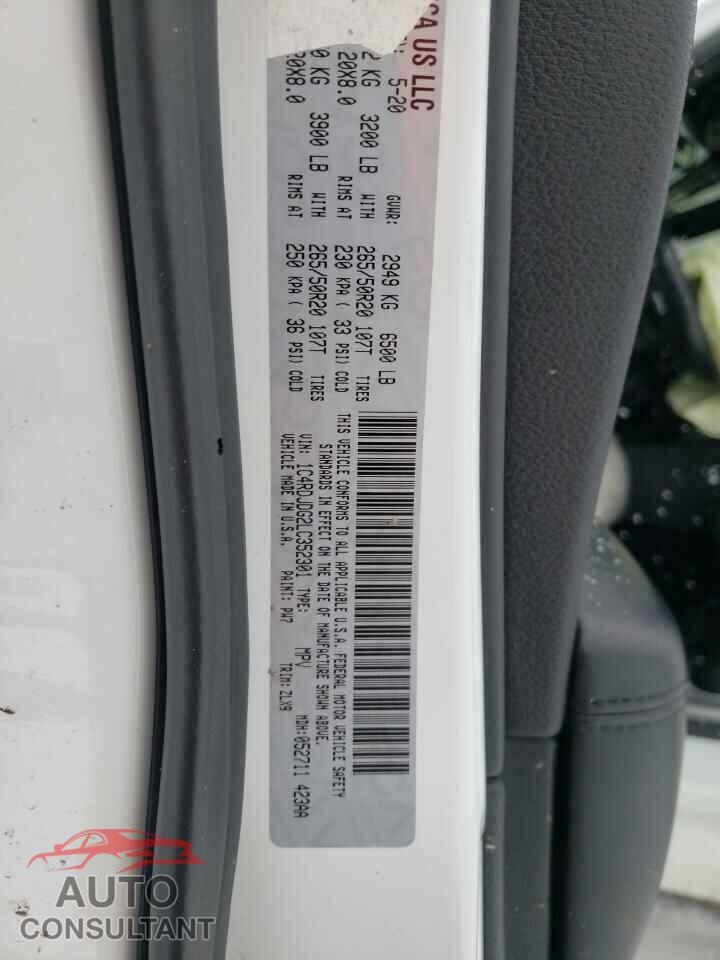 DODGE DURANGO 2020 - 1C4RDJDG2LC352301