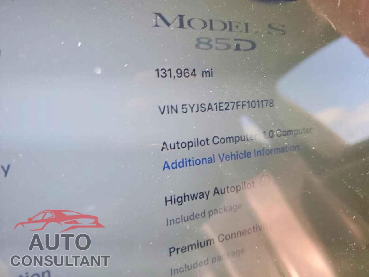 TESLA MODEL S 2015 - 5YJSA1E27FF101178