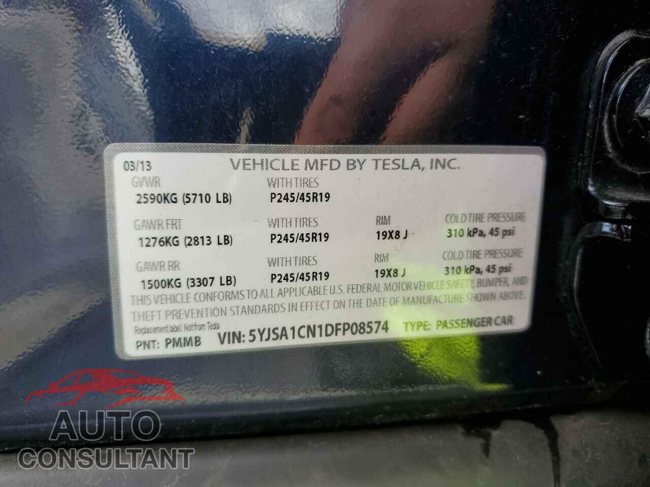 TESLA MODEL S 2013 - 5YJSA1CN1DFP08574