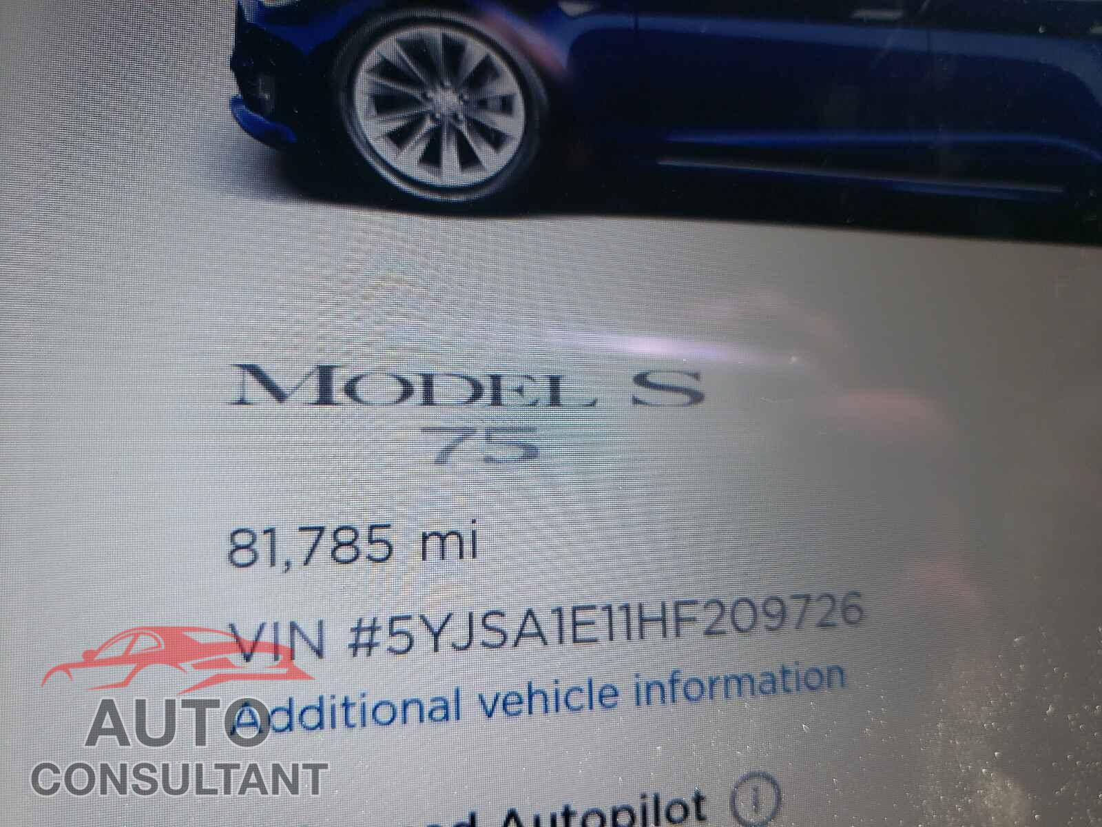 TESLA MODEL S 2017 - 5YJSA1E11HF209726