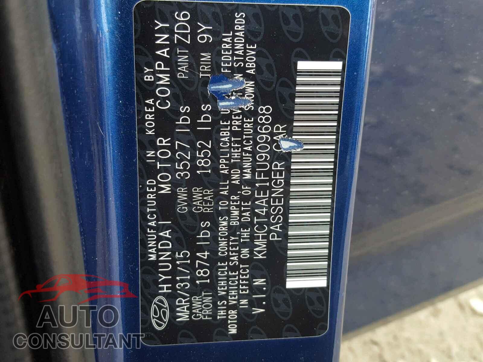 HYUNDAI ACCENT 2015 - KMHCT4AE1FU909688