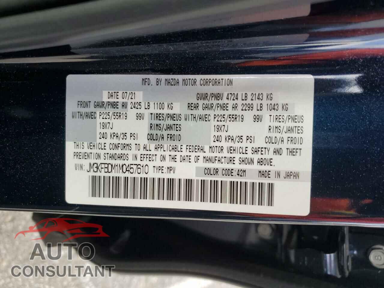 MAZDA CX-5 2021 - JM3KFBDM1M0457610