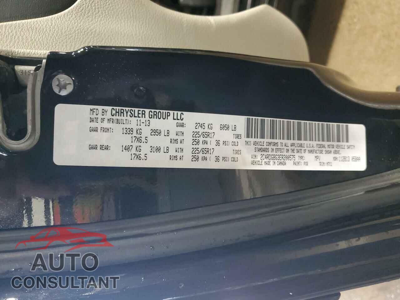 DODGE CARAVAN 2014 - 2C4RDGBG3ER200575