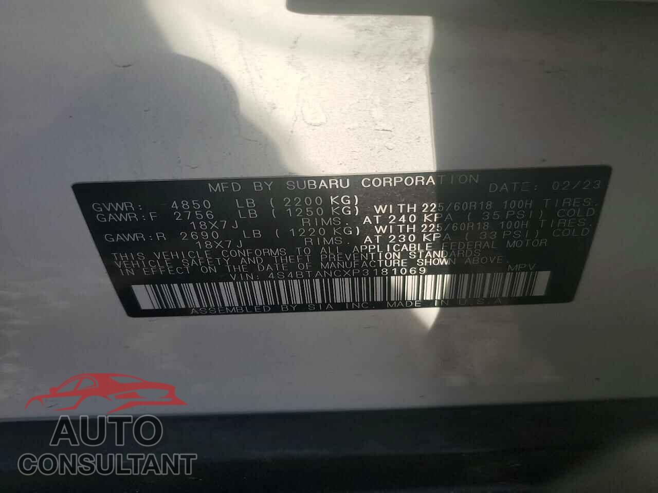 SUBARU OUTBACK 2023 - 4S4BTANCXP3181069