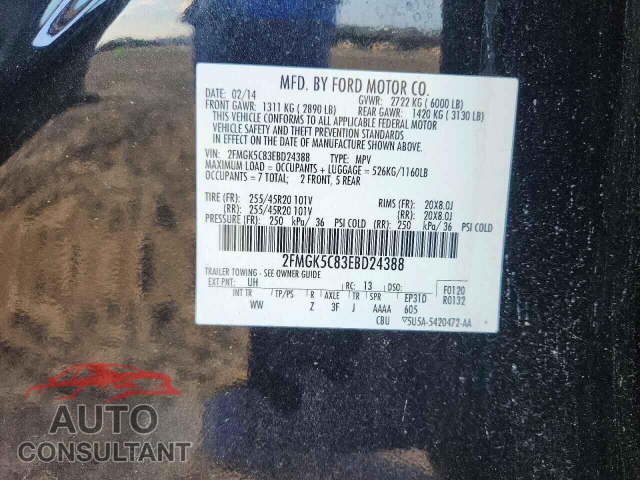 FORD FLEX 2014 - 2FMGK5C83EBD24388