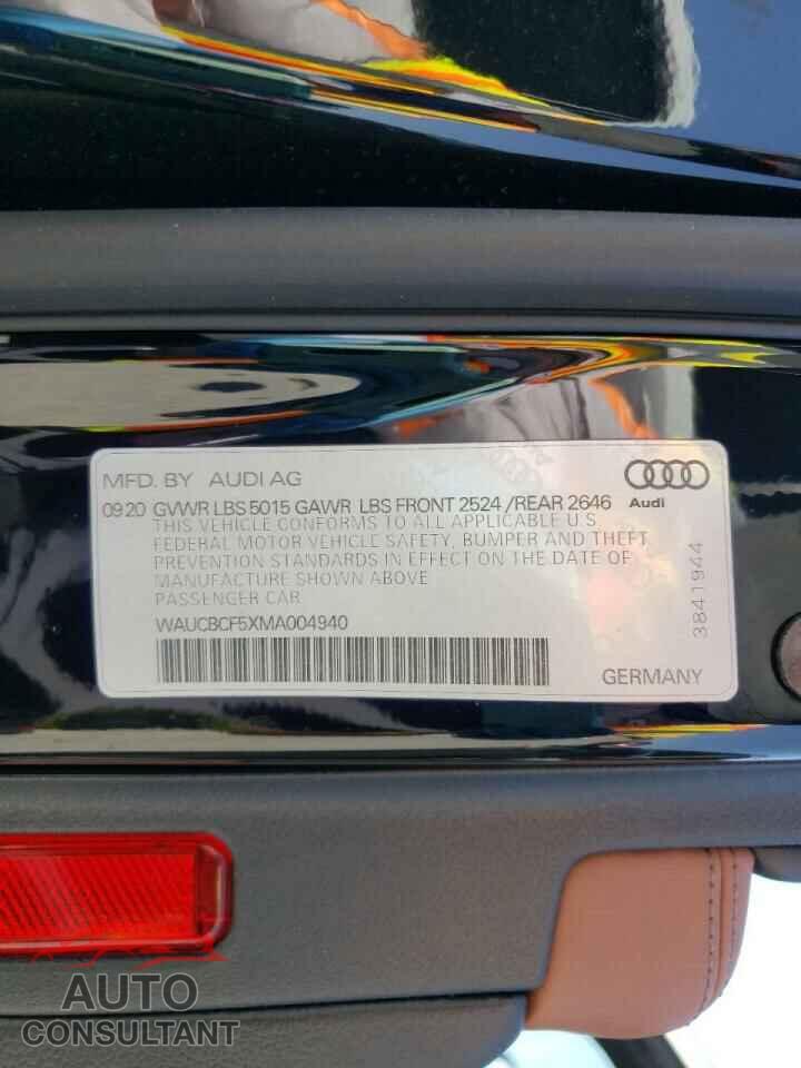 AUDI A5 2021 - WAUCBCF5XMA004940