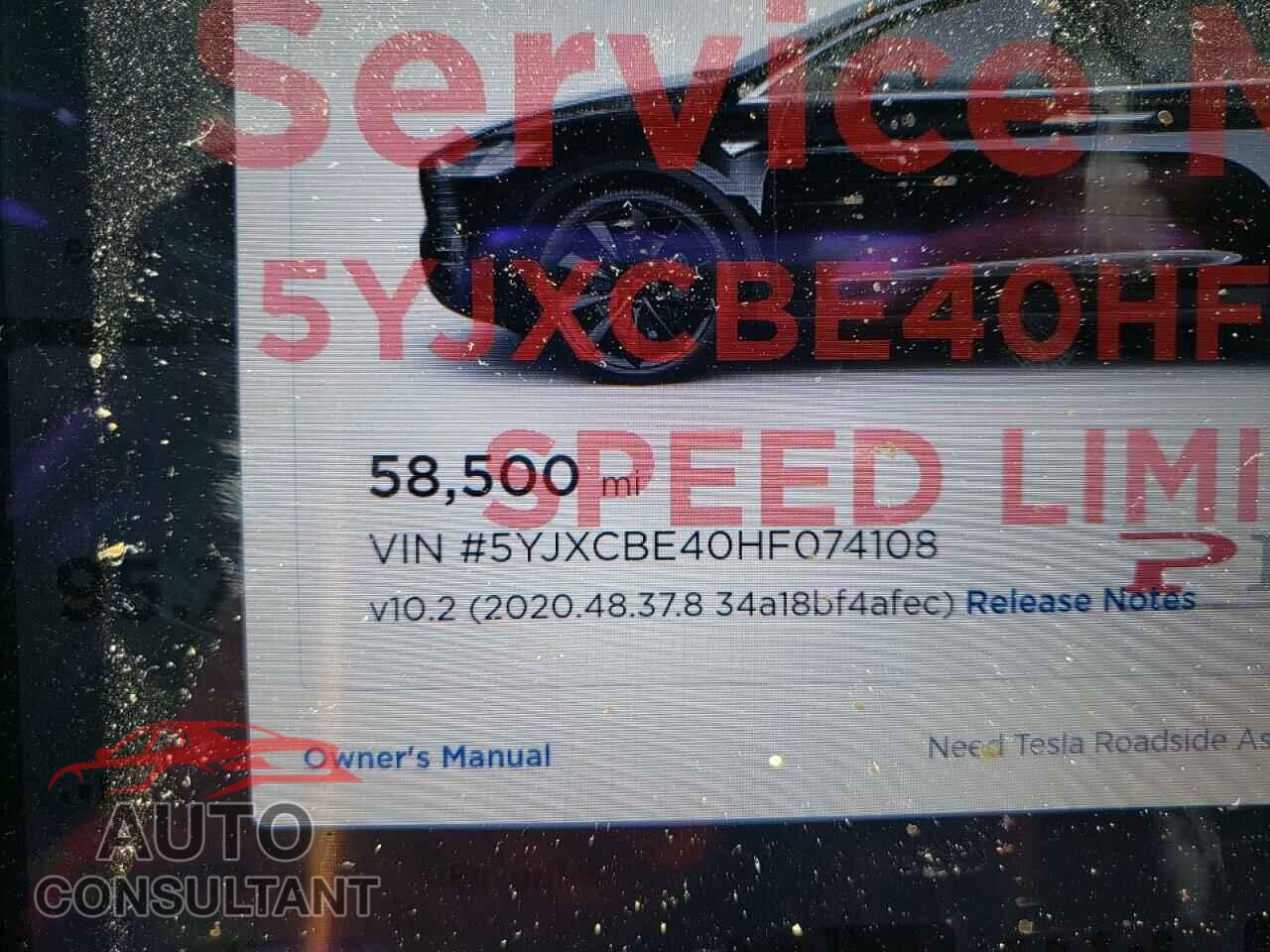 TESLA MODEL X 2017 - 5YJXCBE40HF074108