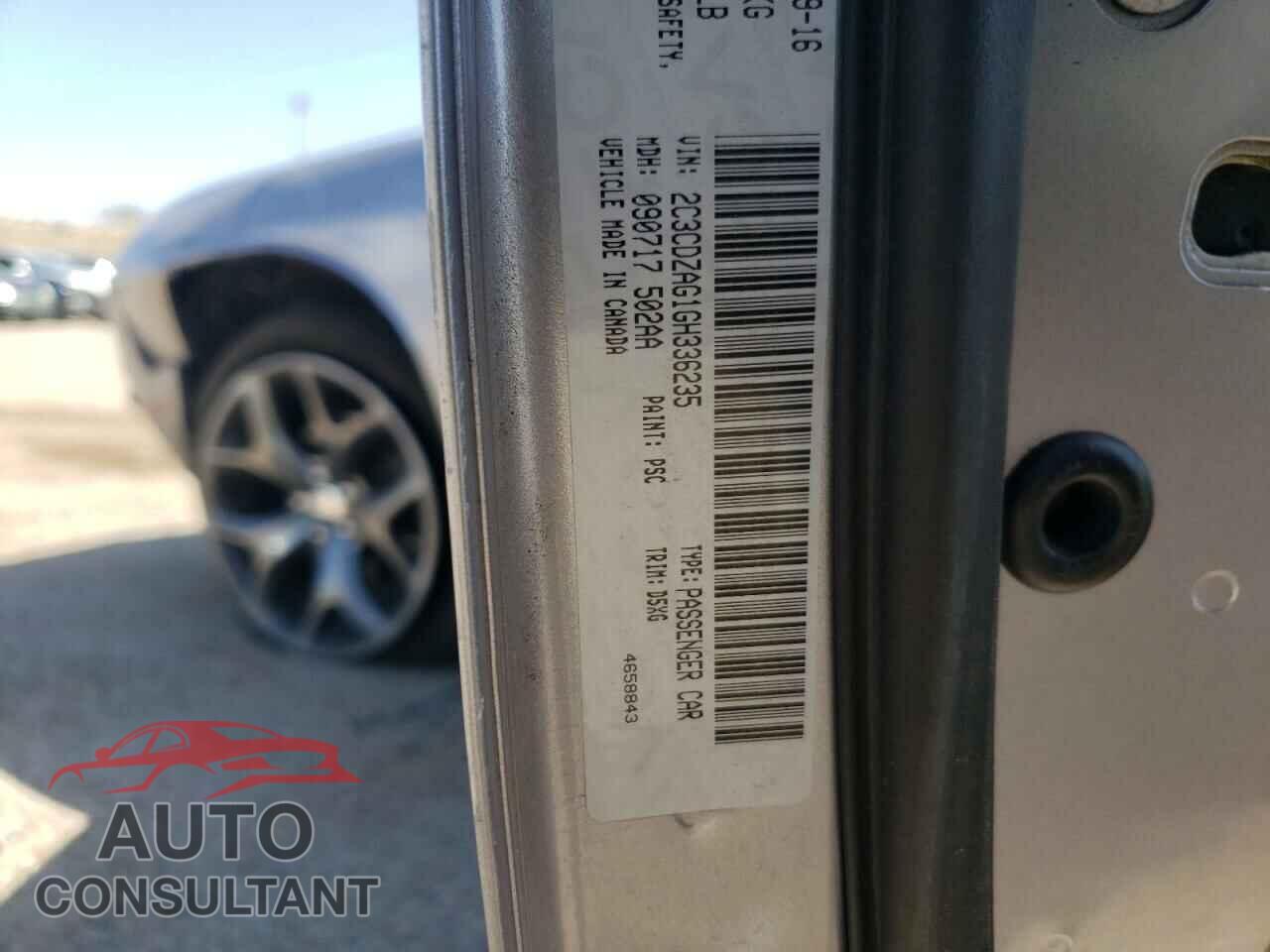 DODGE CHALLENGER 2016 - 2C3CDZAG1GH336235