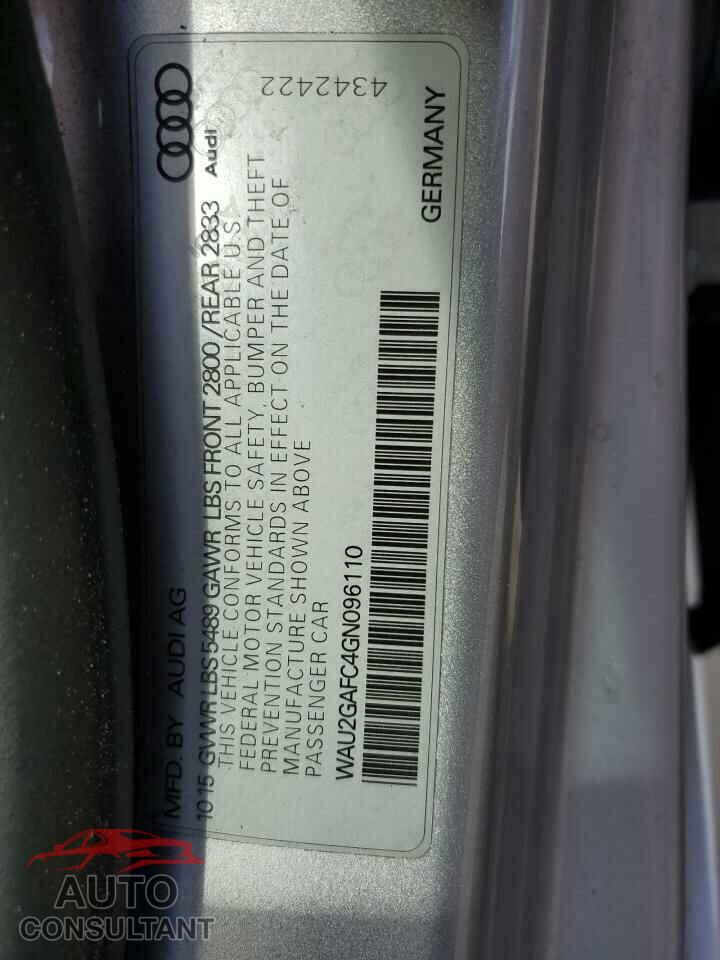 AUDI A7 2016 - WAU2GAFC4GN096110