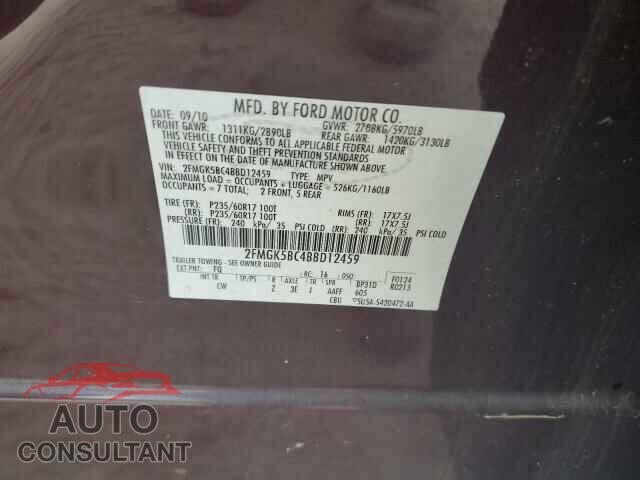 FORD FLEX 2011 - 2FMGK5BC4BBD12459