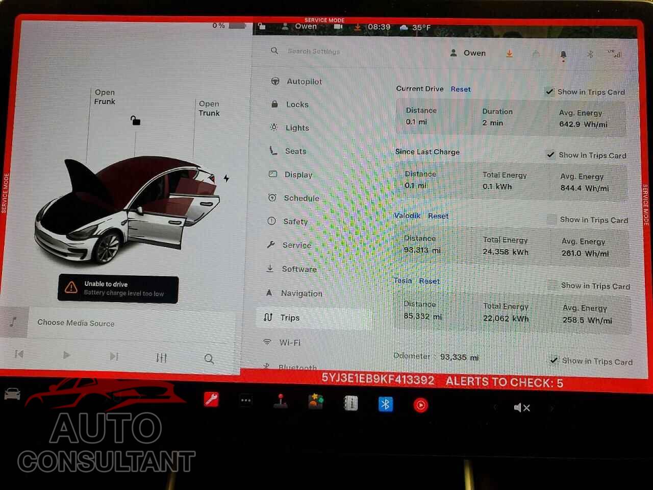 TESLA MODEL 3 2019 - 5YJ3E1EB9KF413392