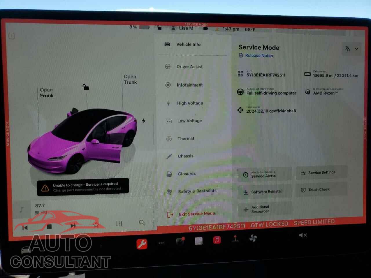 TESLA MODEL 3 2024 - 5YJ3E1EA1RF742511