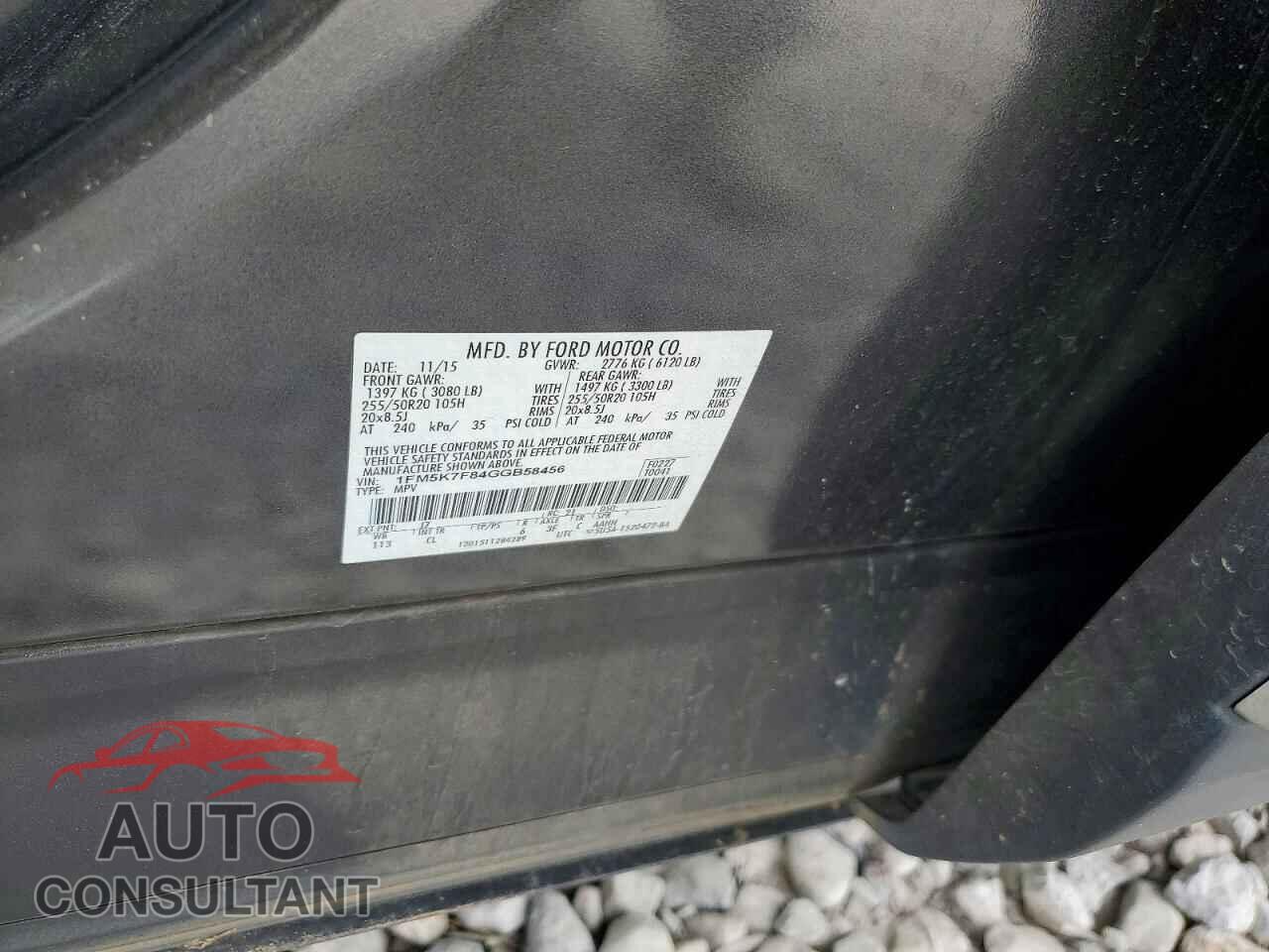 FORD EXPLORER 2016 - 1FM5K7F84GGB58456
