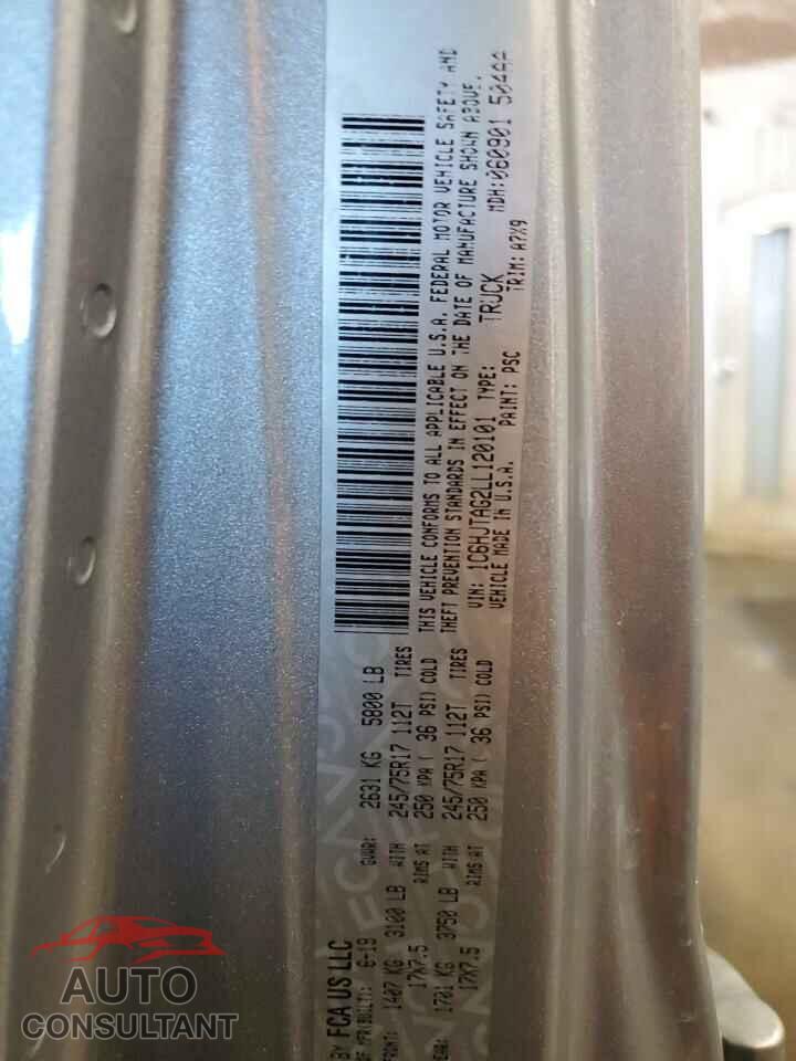 JEEP GLADIATOR 2020 - 1C6HJTAG2LL120101